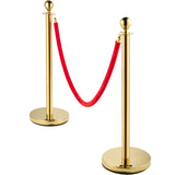 VEVOR 4PCS Gold Stanchion Posts Queue, 38 Inch Red Velvet Rope, Crowd Control Barriers Queue Line Rope, Barriers for Party Supplies - Extra Image