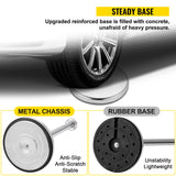 VEVOR Crowd Control Stanchion, Set of 2 Pieces Stanchion Set, Stanchion Set with 5 ft/1.5 m Black Velvet Rope, Silver Crowd Control Barrier with Sturdy Concrete and Metal Base - Easy Connect Assembly - 45-Degree Angle