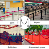 VEVOR Crowd Control Stanchion, Set of 2 Pieces Stanchion Set, Stanchion Set with 5 ft/1.5 m Black Velvet Rope, Silver Crowd Control Barrier with Sturdy Concrete and Metal Base - Easy Connect Assembly - Close-Up Angle