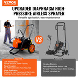 VEVOR Cart Airless Paint Sprayer Diaphragm Paint Airless Sprayer 1700W Electric - Front View