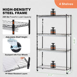 VEVOR Plant Stand with Grow Lights 4 Tiers 180W 150 cm Tall Plant Grow Shelf - Rear View