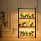 VEVOR Plant Stand with Grow Lights 4 Tiers 180W 150 cm Tall Plant Grow Shelf - Low Angle