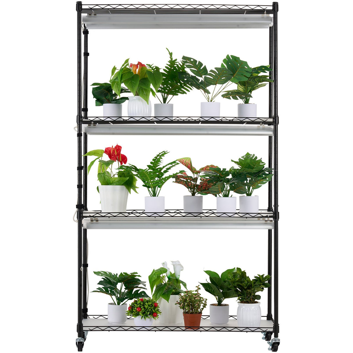 VEVOR Plant Stand with Grow Lights 4 Tiers 180W 150 cm Tall Plant Grow Shelf
