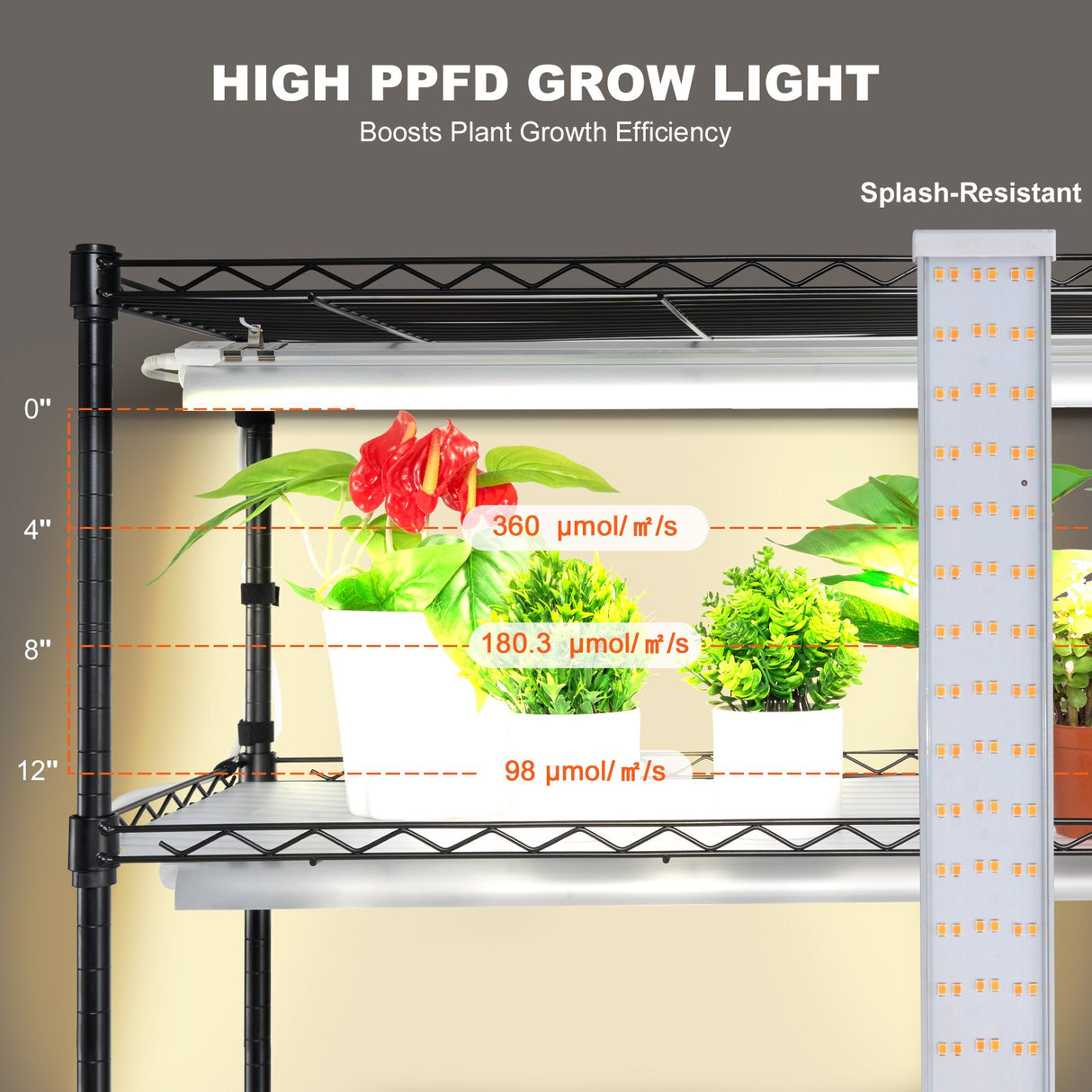 Plant Stand with Grow Light 6 Tiers 200W 59.1" Indoor Plant Grow Shelf