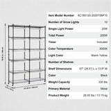 Plant Stand with Grow Light 6 Tiers 200W 59.1" Indoor Plant Grow Shelf