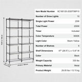 VEVOR Plant Stand with Grow Light 6 Tiers 200W 59.1