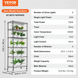 VEVOR DIY Plant Stand with Grow Lights 6 Tiers 192W 70.9