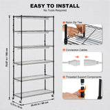 VEVOR Plant Stand with Grow Light 6 Tiers 180W 180 cm  Indoor Plant Grow Shelf - 45-Degree Angle