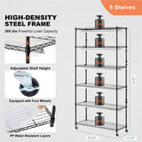 Plant Stand with Grow Light 6 Tiers 180W 180 cm Indoor Plant Grow Shelf - Rear View
