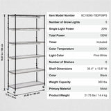 VEVOR Plant Stand with Grow Light 6 Tiers 180W 180 cm  Indoor Plant Grow Shelf - Rear View