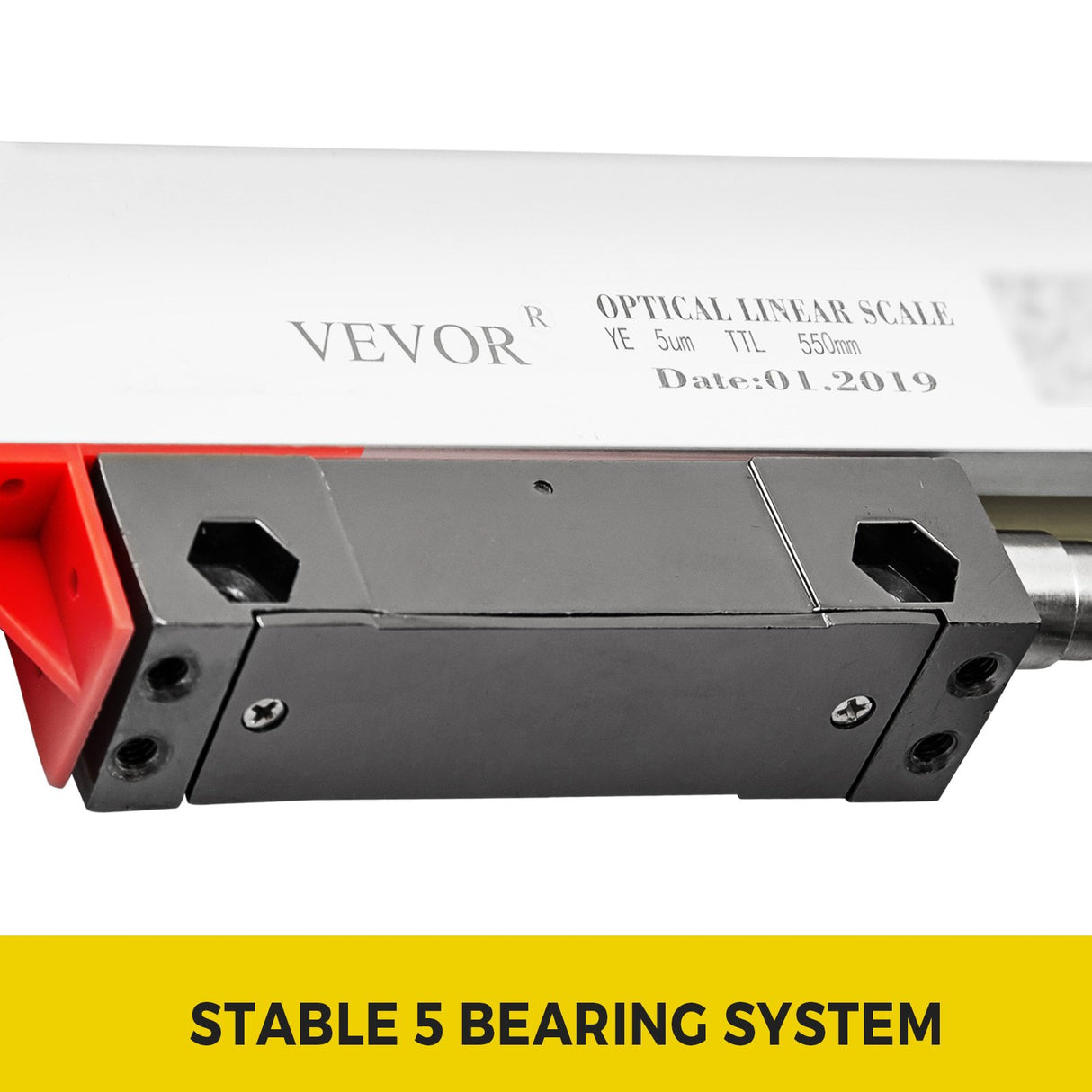 VEVOR 1 Axis Lathe Linear Scale 550mm with Accuracy 0.0002" Optical Length Precision Linear Scale Aluminum Body for Mill Milling Lathe Machine with Accessories (550mm(22"))