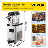 VEVOR Commercial Slush Machine Frozen Drink Slushy Making Machine 6L/1.6 Gallons - Close-Up Angle