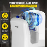 VEVOR Jet Hand Dryer Blade Hand Dryer Automatic High Speed for Washroom White - Front View
