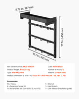 VEVOR Coffee Mug Holder Wall Mounted w/ 12 Movable Hooks and Top Shelf Cup Rack