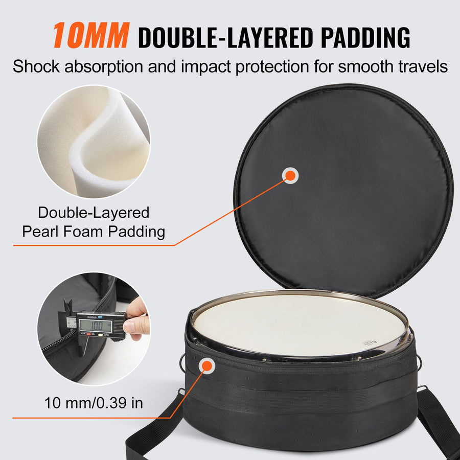 5-Piece Drum Bag Set, 1680D Oxford Fabric, Padded Drum Bags and Cases with 4.92 ft Detachable Shoulder Strap Carry Handles Foldable Design, for 55cm Kick 30cm Tom 33cm Tom 40cm Tom 35cm Snare