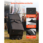 Electronic Drum Kit Bag, 600D, Padded Drum Bag with Wheels, Large 920 x 420 x 410 mm Interior, Lightweight Travel Case with Detachable Dividers, and Multiple Pockets, for Electric Drums, Black