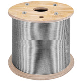 VEVOR Stainless Steel Cable Railing 3/16" x 1000ft, Wire Rope 316 Marine Grade, Braided Aircraft Cable 1x19 Strands Construction for Deck,Rail,