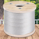 VEVOR 304 Stainless Steel Wire Rope Cable 4.8 mm 7x19 76 m reel - Low Angle