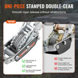 VEVOR Come Along Winch, 5 Ton Max Pulling Capacity, 3.5 m Steel Cable, 3 Hooks, Heavy Duty Ratchet Power Puller Tool with Dual Gears, Automotive Hoist Cable Puller Ideal for Vehicle Rescue - Top-Down View