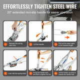 VEVOR Come Along Winch, 5 Ton Max Pulling Capacity, 3.5 m Steel Cable, 3 Hooks, Heavy Duty Ratchet Power Puller Tool with Dual Gears, Automotive Hoist Cable Puller Ideal for Vehicle Rescue - Rear View