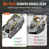 VEVOR Power Puller Come Along Winch 2 Ton 4409 lbs Heavy Duty Pull Hoist 2 Hooks - Top-Down View