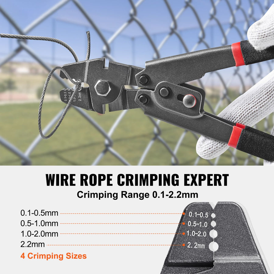 Crimping Tool, Up To 2.2mm Wire Rope Crimping Tool, Crimping Loop Sleeve Kit with a Cable Cutter and 160pcs Aluminum Buckles, Teflon Coating Anti-Rust Fishing Crimping Tool