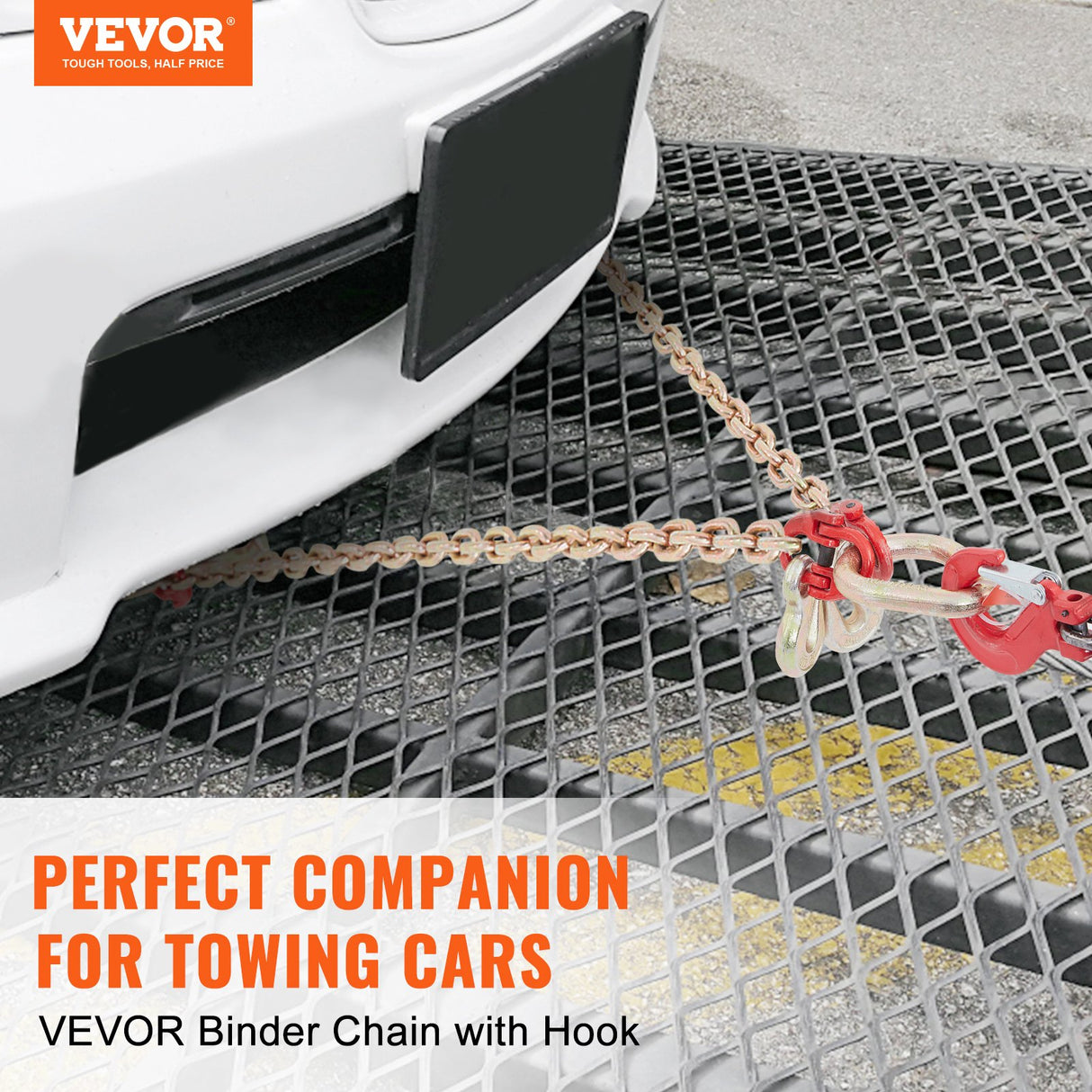 VEVOR V-Chain Bridle, 4364 kg Working Load Limit, 8 x 914.4 mm G80 Tow Chain with RTJ Cluster Hooks, DOT Certified, Galvanized Coating Manganese Steel & D-Shackle, for Lifting & Moving Activities