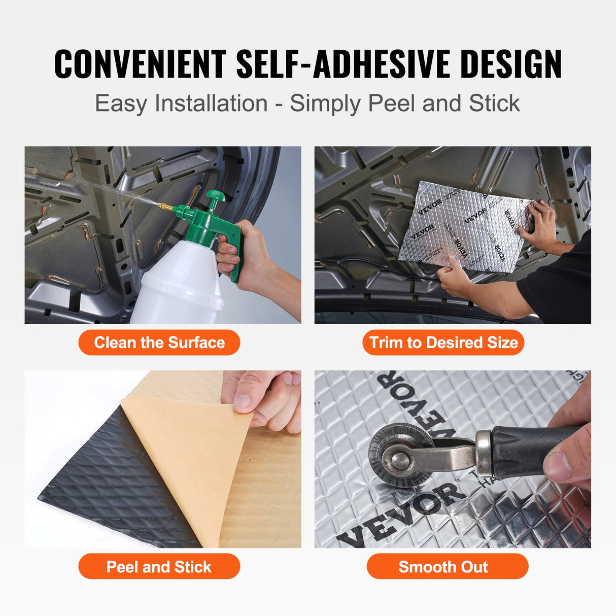 VEVOR Car Sound Deadening Mat, 50 mil 4.8sq.m Car Sound Dampening Material, Butyl Automotive Sound Deadener, Noise Insulation and Vibration Dampening