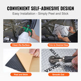 VEVOR Car Sound Deadening Mat, 50 mil 4.8sq.m Car Sound Dampening Material, Butyl Automotive Sound Deadener, Noise Insulation and Vibration Dampening Material for Car - Top-Down View