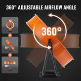 VEVOR Drum Fan 24 Inch High Velocity Industrial Use 3-Speed 8600CFM for Warehouse - 45-Degree Angle