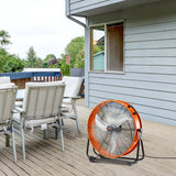VEVOR Drum Fan 24 Inch High Velocity Industrial Use 3-Speed 8600CFM for Warehouse - Low Angle