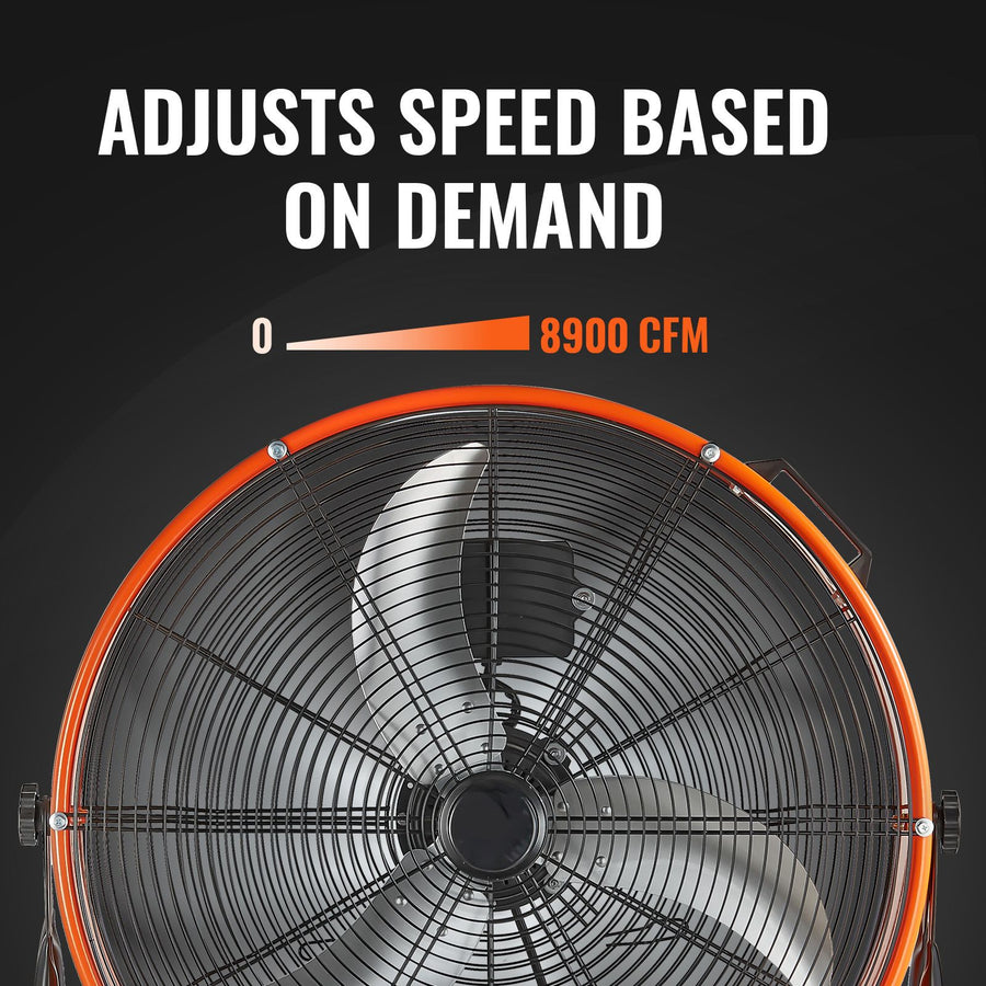 Drum Fan 24 In High Velocity Industrial Infinitely Variable Speed 7935CFM