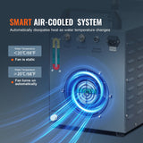 VEVOR Industrial Water Chiller, CW-3000, 80W Air-Cooled Industrial Water Cooler Cooling System with 12 L Water Tank Capacity 12 L/min Maximum Flow Rate, for Laser Engraving Machine Cooling Machine - Side View