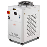 VEVOR Industrial Water Chiller, CW6000, 1500W Industrial Water Cooler Cooling System with Compressor 15L Water Tank Capacity 65 L/min Max Flow Rate,