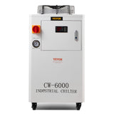 VEVOR Industrial Water Chiller, CW6000, 1500W Industrial Water Cooler Cooling System with Compressor 15L Water Tank Capacity 65 L/min Max Flow Rate,