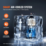 VEVOR Industrial Water Chiller, CW-5202, Industrial Water Cooler Cooling System with Built-in Compressor 7L Water Tank Capacity 18 L/min Max Flow Rate, for CO2 Laser Engraving Machine Cooling Machine - Side View