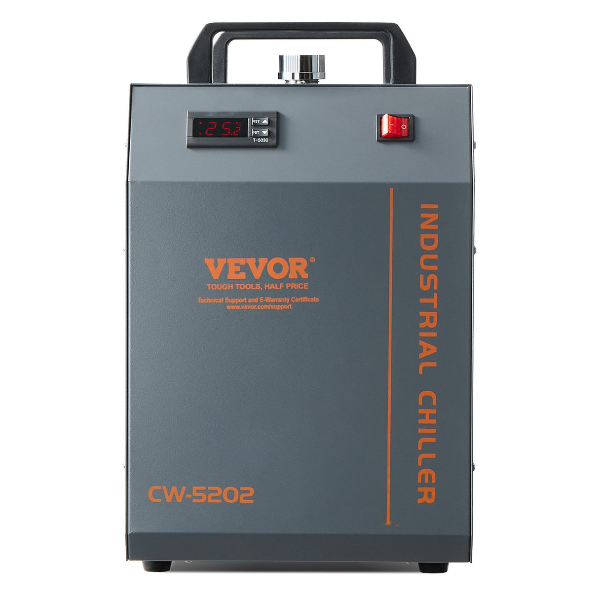 VEVOR Industrial Water Chiller, CW-5202, Industrial Water Cooler Cooling System with Built-in Compressor 7L Water Tank Capacity 18 L/min Max Flow Rate, for CO2 Laser Engraving Machine Cooling Machine