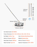 14" Pressure Washer Surface Cleaner, Stainless Steel Pressure Washer Attachments with 4 Wheels, 4000 Max PSI, 1/4 Quick Connector, 2 Spray Nozzles, 2 Extended Wands for Concrete, Patio, Deck