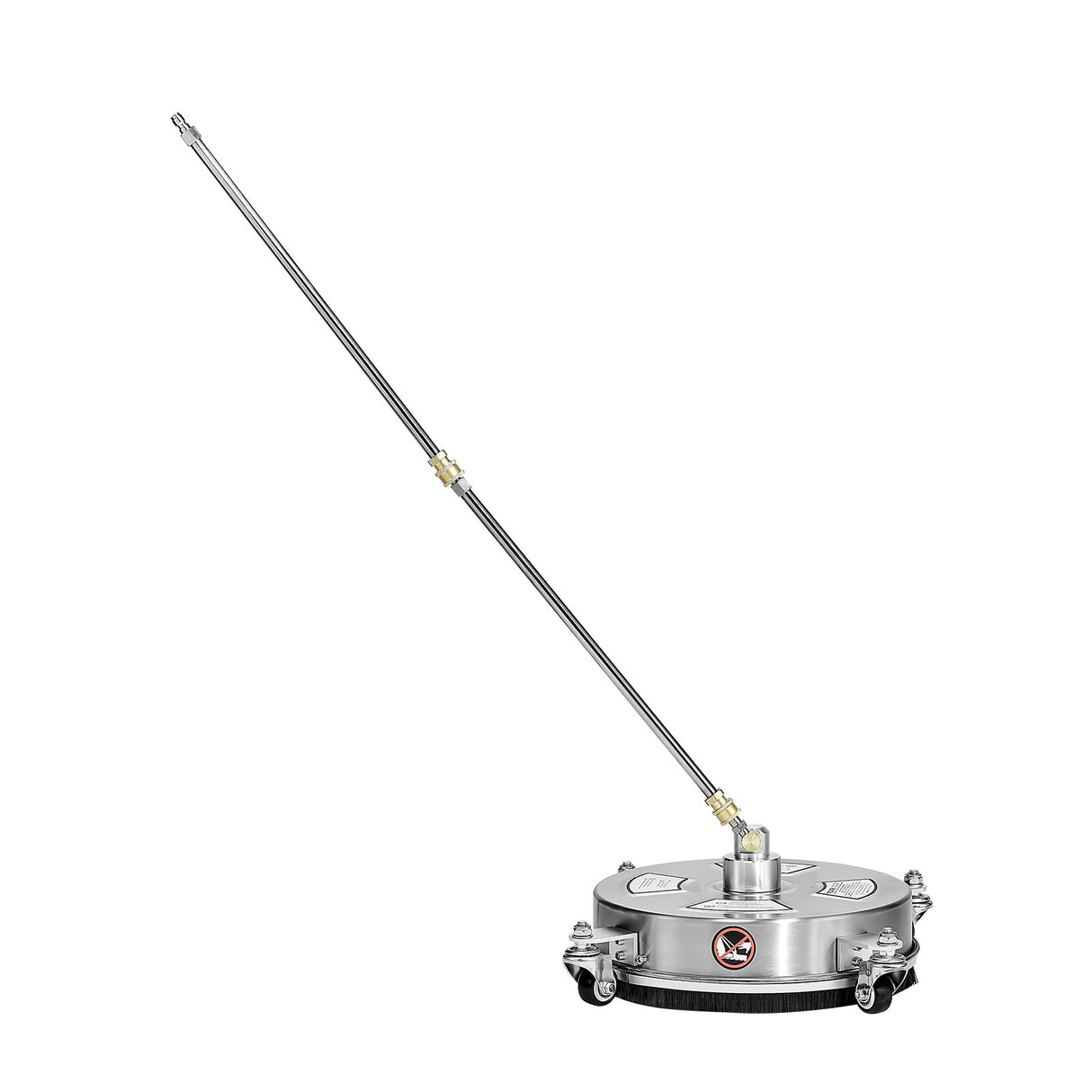 14" Pressure Washer Surface Cleaner, Stainless Steel Pressure Washer Attachments with 4 Wheels, 4000 Max PSI, 1/4 Quick Connector, 2 Spray Nozzles, 2 Extended Wands for Concrete, Patio, Deck