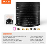 VEVOR Pressure Washer Hose, 100FT, 1/4" Kink Free M22-14mm Brass Thread Replacement For Most Brand Pressure Washers, 3/4'' Bending Radius, 4200 PSI