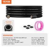 VEVOR Pressure Washer Hose, 25 FT, 1/4" Kink Free M22-14mm Brass Thread Replacement For Most Brand Pressure Washers, 3/4'' Bending Radius, 3600 PSI