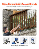VEVOR Airless Paint Spray Gun and Hose Kit 3600PSI with Extension Rods Filters - Front View