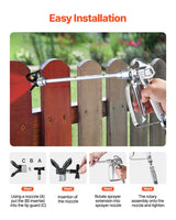 VEVOR Airless Paint Spray Gun and Hose Kit 3600PSI with Extension Rods Filters - Top-Down View