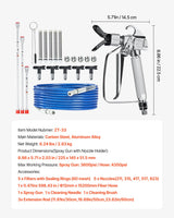 VEVOR Airless Paint Spray Gun and Hose Kit 3600PSI with Extension Rods Filters - Close-Up Angle