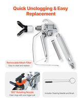 VEVOR Airless Paint Spray Gun 3600PSI High Pressure Airless Spray Gun with 5Tips - 45-Degree Angle