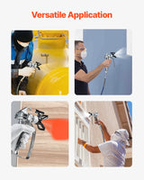 VEVOR Airless Paint Spray Gun 3600PSI High Pressure Airless Spray Gun with 5Tips - Rear View