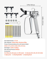VEVOR Airless Paint Spray Gun 3600PSI High Pressure Airless Spray Gun with 5Tips - Close-Up Angle