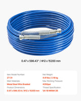 VEVOR 50ft Airless Paint Sprayer Hose 1/4 in Universal Airless Paint Spray Hose - Close-Up Angle