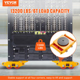 VEVOR Machinery Skate Dolly Machinery Mover 13200lbs/6T Carbon Steel 4 PU Wheels - Front View