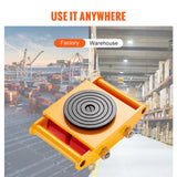 VEVOR Machinery Skate Dolly Machinery Mover 13200lbs/6T Carbon Steel 4 PU Wheels